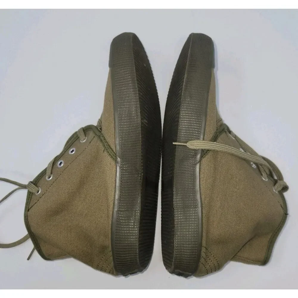Bangs High-top Canvas Sneakers Khaki Shoes 